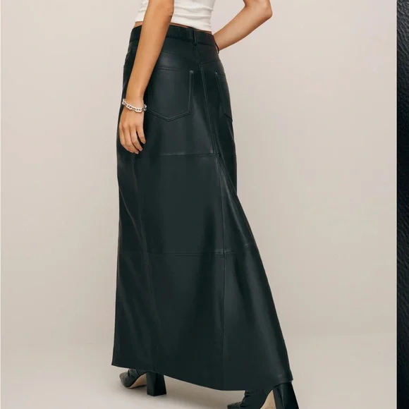 Reformation Leather Maxi Skirt NWT